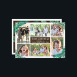 Pine takken zes foto collage op maat kaart<br><div class="desc">Witte lijsten met groene dennentakken, boughs en dennennaalden waterverf graphic, lijsten 6 van uw afbeeldingen, stijlvolle en stijlvolle kerstkaarten. Upload zes van uw favoriete afbeeldingen of digitale momentopnamen voor een eenvoudige fotosjabloonkaart. Kwaliteit, professioneel ogend ontwerp met dun wit lijst en elegant schrijven samen met uw aangepaste details. Deze fotomontage van...</div>