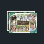 Pine takken zes foto collage op maat kaart<br><div class="desc">Witte lijsten met groene dennentakken, boughs en dennennaalden waterverf graphic, lijsten 6 van uw afbeeldingen, stijlvolle en stijlvolle kerstkaarten. Upload zes van uw favoriete afbeeldingen of digitale momentopnamen voor een eenvoudige fotosjabloonkaart. Kwaliteit, professioneel ogend ontwerp met dun wit lijst en elegant schrijven samen met uw aangepaste details. Deze fotomontage van...</div>
