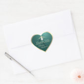 Pine Teal met Gouden Frame Logo Monogram Bedankt Hart Sticker (Envelop)