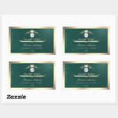Pine Teal Product Label Gold Frame Logo Monogram (Vel)
