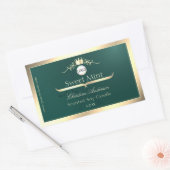 Pine Teal Product Label Gold Frame Logo Monogram (Envelop)