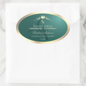 Pine Teal Product Label with Gold Frame Monogram (Tas)