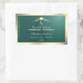 Pine Teal Product Label with Gold Frame Monogram (Tas)