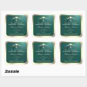 Pine Teal Product Label with Gold Frame Monogram (Vel)