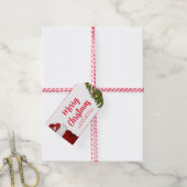 Pine Tree Aangepaste tekst Sjabloon Vrolijk kerstf Cadeaulabel (Met Touw)