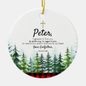 Pine Tree - Aangewezen belofte aan Godchild Keramisch Ornament (Voorkant)