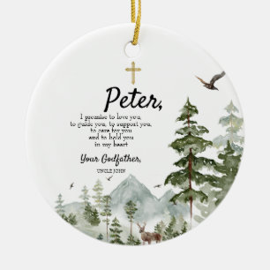 Pine Tree - Aangewezen belofte aan Godchild Keramisch Ornament