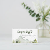 Pine Tree Adventure Baby shower Diaper Raffle Informatiekaartje (Staand voorkant)