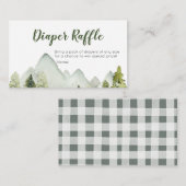 Pine Tree Adventure Baby shower Diaper Raffle Informatiekaartje (Voorkant / Achterkant)