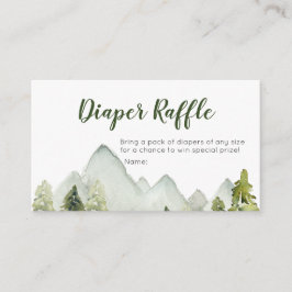 Pine Tree Adventure Baby shower Diaper Raffle Informatiekaartje
