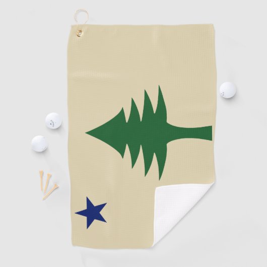 Pine tree and star 1901 flag of Maine State Golfhanddoek (Insitu)