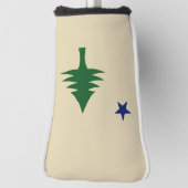 Pine tree and star 1901 flag of Maine State Golfheadcover (Draai 90)