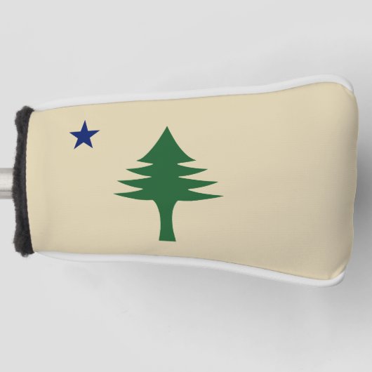 Pine tree and star 1901 flag of Maine State Golfheadcover (Voorkant)