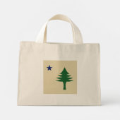 Pine tree and star 1901 flag of Maine State Mini Tote Bag (Achterkant)