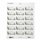 Pine Tree Avontuur Wacht op Koppel Bruiloft Adres Etiket (Full Sheet)