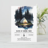 Pine Tree avontuur wacht op verjaardag Kaart (Staand voorkant)