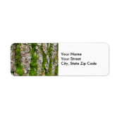 Pine Tree Bark Met Mos retour adres label (Voorkant)