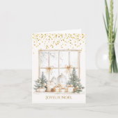 Pine Tree Baubles Kaarsen Franse Kerstmis Feestdagen Kaart (Voorkant)