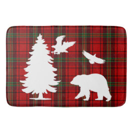 Pine tree Beer Eagle op Rood Zwart Tartan Badmat
