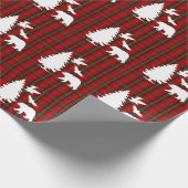 Pine tree Beer Eagle op Rood Zwart Tartan Cadeaupapier (Hoek)
