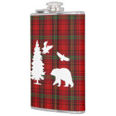 Pine tree Beer Eagle op Rood Zwart Tartan Heupfles (Links)