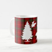Pine tree Beer Eagle op Rood Zwart Tartan Koffiemok (Voorkant links)
