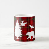 Pine tree Beer Eagle op Rood Zwart Tartan Koffiemok (Center)