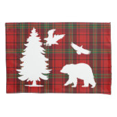 Pine tree Beer Eagle op Rood Zwart Tartan Kussensloop (Voorkant)