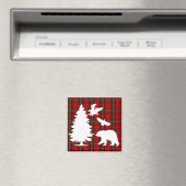 Pine tree Beer Eagle op Rood Zwart Tartan Magneet (Insitu (Vaatwasser))