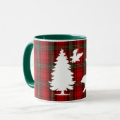 Pine tree Beer Eagle op Rood Zwart Tartan Mok (Voorkant links)