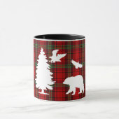 Pine tree Beer Eagle op Rood Zwart Tartan Mok (Midden)