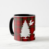 Pine tree Beer Eagle op Rood Zwart Tartan Mok (Voorkant links)
