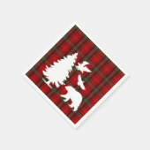 Pine tree Beer Eagle op Rood Zwart Tartan Servet (Hoek)