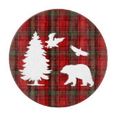 Pine tree Beer Eagle op Rood Zwart Tartan Snijplank (Voorkant)