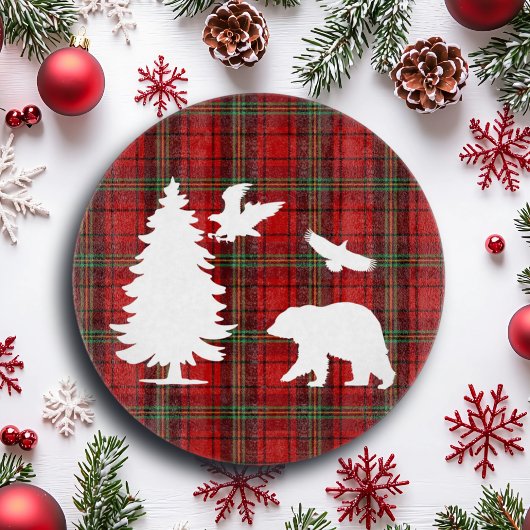 Pine tree Beer Eagle op Rood Zwart Tartan Snijplank