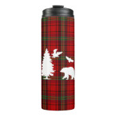 Pine tree Beer Eagle op Rood Zwart Tartan Thermosbeker (Voorkant)