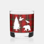 Pine tree Beer Eagle op Rood Zwart Tartan Whisky Glas (Voorkant)