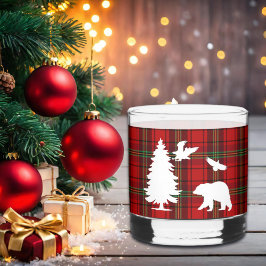 Pine tree Beer Eagle op Rood Zwart Tartan Whisky Glas