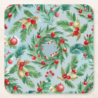Pine Tree Berry Swirls Kartonnen Onderzetters