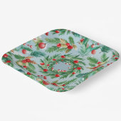 Pine Tree Berry Swirls Papieren Bordje (Gebogen)