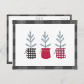 Pine Tree Black Red Holiday Land Pset Briefkaart (Voorkant / Achterkant)