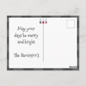 Pine Tree Black Red Holiday Land Pset Briefkaart (Achterkant)