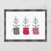 Pine Tree Black Red Holiday Land Pset Briefkaart (Voorkant)