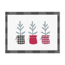 Pine Tree Black Red Holiday Land Pset
