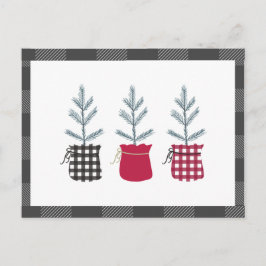 Pine Tree Black Red Holiday Land Pset Briefkaart