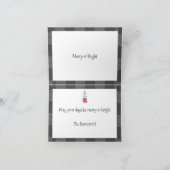 Pine Tree Black Red Holiday Land Pset Feestdagen Kaart (Binnen)