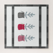 Pine Tree Black Red Holiday Land Pset Legpuzzel (Horizontaal)