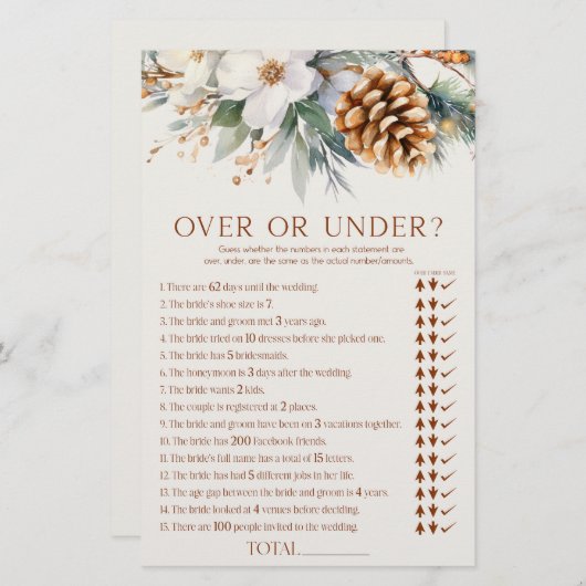 Pine Tree Bloemen Over of Onder Vrijgezellenfeest  Briefpapier (Voorkant / Achterkant)