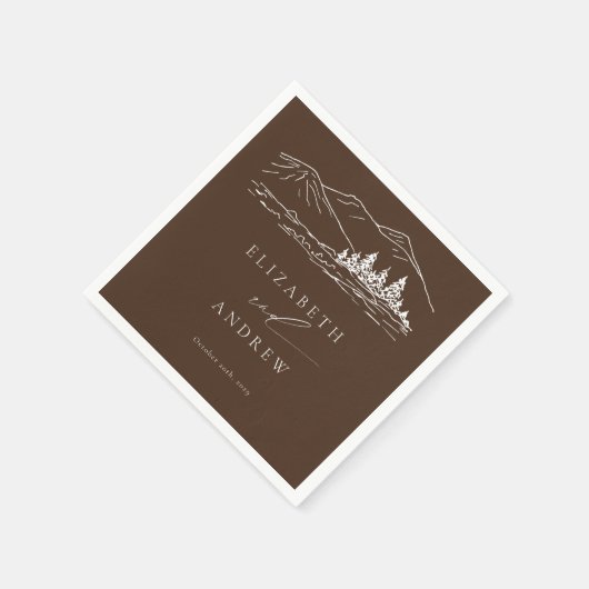 Pine Tree Bos Rustieke Bergen Bruiloft Servet (Hoek)