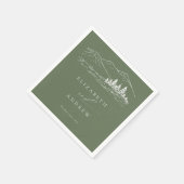 Pine Tree Bos Rustieke Bergen Bruiloft Servet (Hoek)